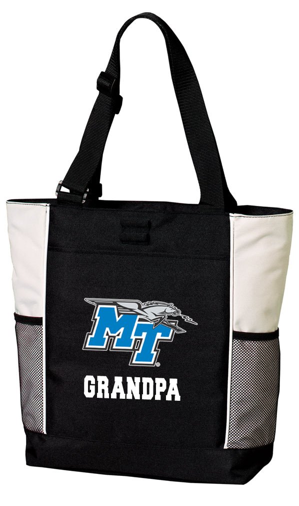 Middle Tennessee Tote Bag Official MTSU Carryall Totes Grandpa on White