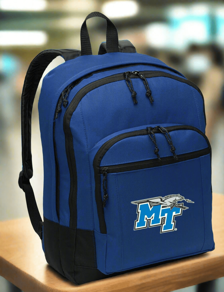 Middle Tennessee Backpack MTSU Medium Classic Style Backpack Blue