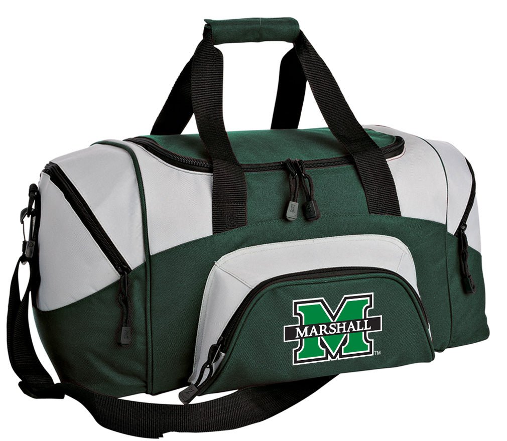 Small Marshall University Duffel Bag MU Herd Carryon Suitcase or Gym Bag Dark Green
