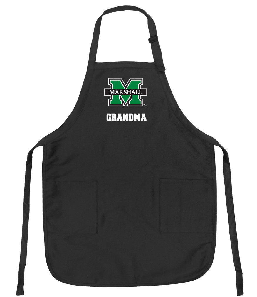 Marshall University Apron MU Herd Apron - Stain Resistant Fabric Grandma on Black