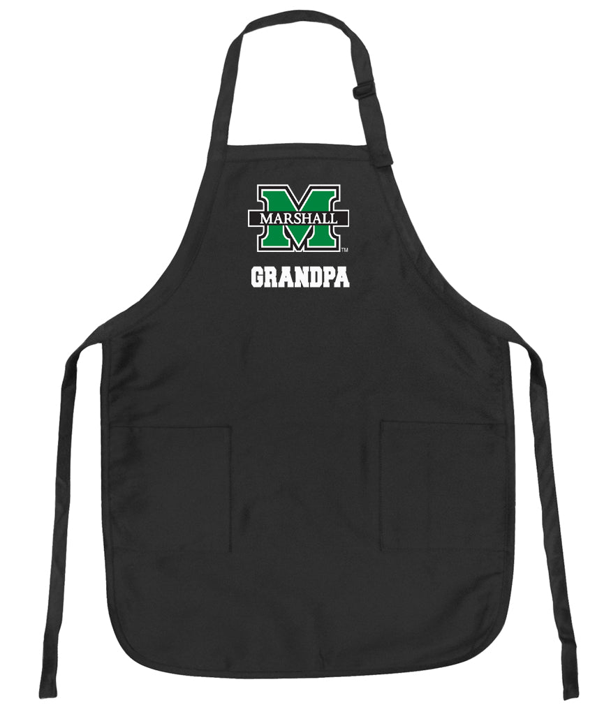 Marshall University Apron MU Herd Apron - Stain Resistant Fabric Grandpa on Black