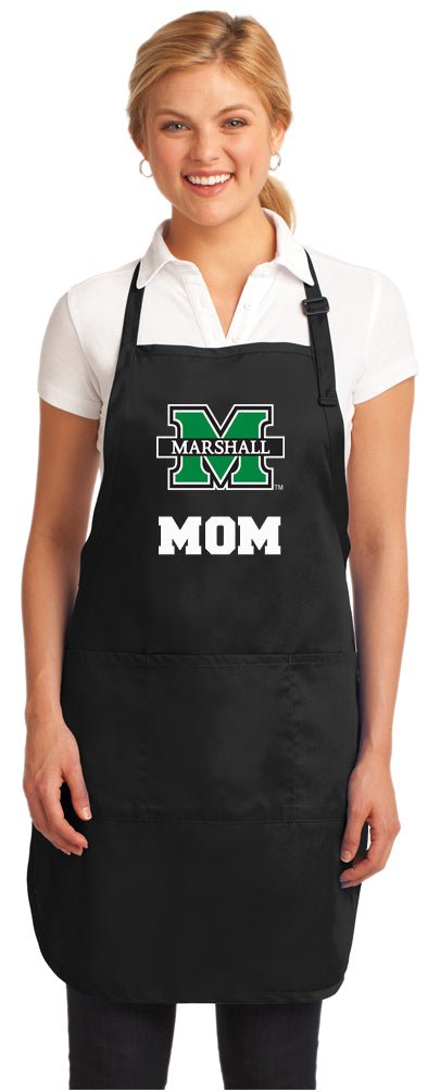 Marshall University Apron MU Herd Apron - Stain Resistant Fabric Mom on Black