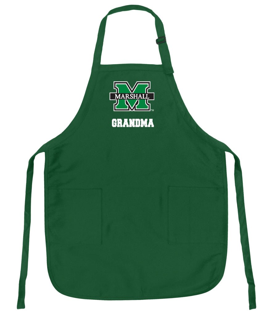 Marshall University Apron MU Herd Apron - Stain Resistant Fabric Grandma on Green
