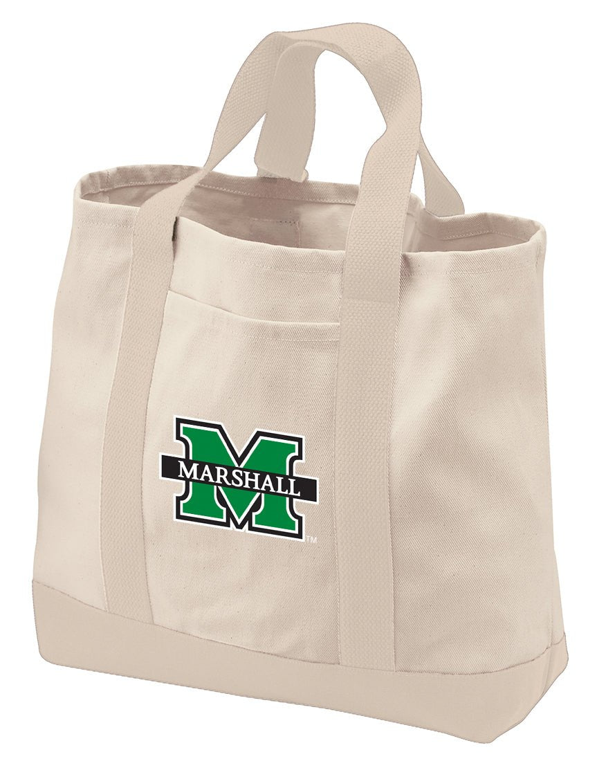 Marshall University Canvas Tote Bag MU Herd Classic Tote Tan