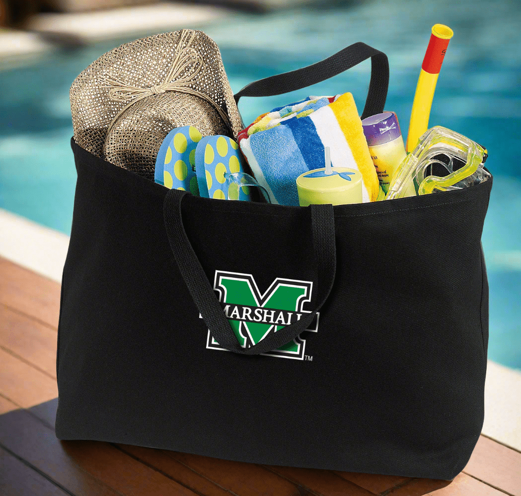 big tote bags for travel Broad Bay Marshall University Tote Bag Large Marshall Shopping Bag, White