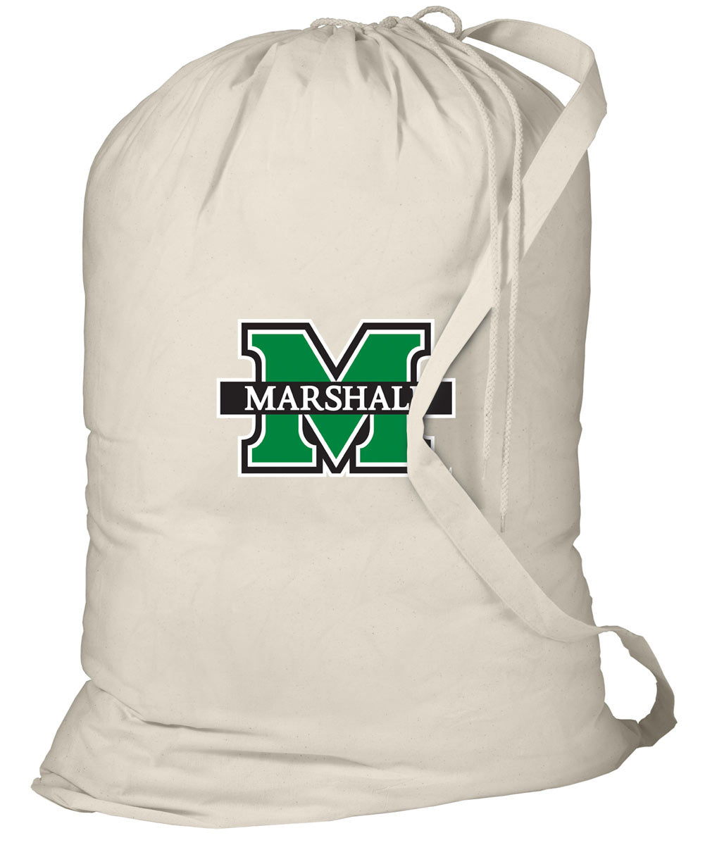 Marshall University Laundry Bag MU Herd Clothes Bag Tan