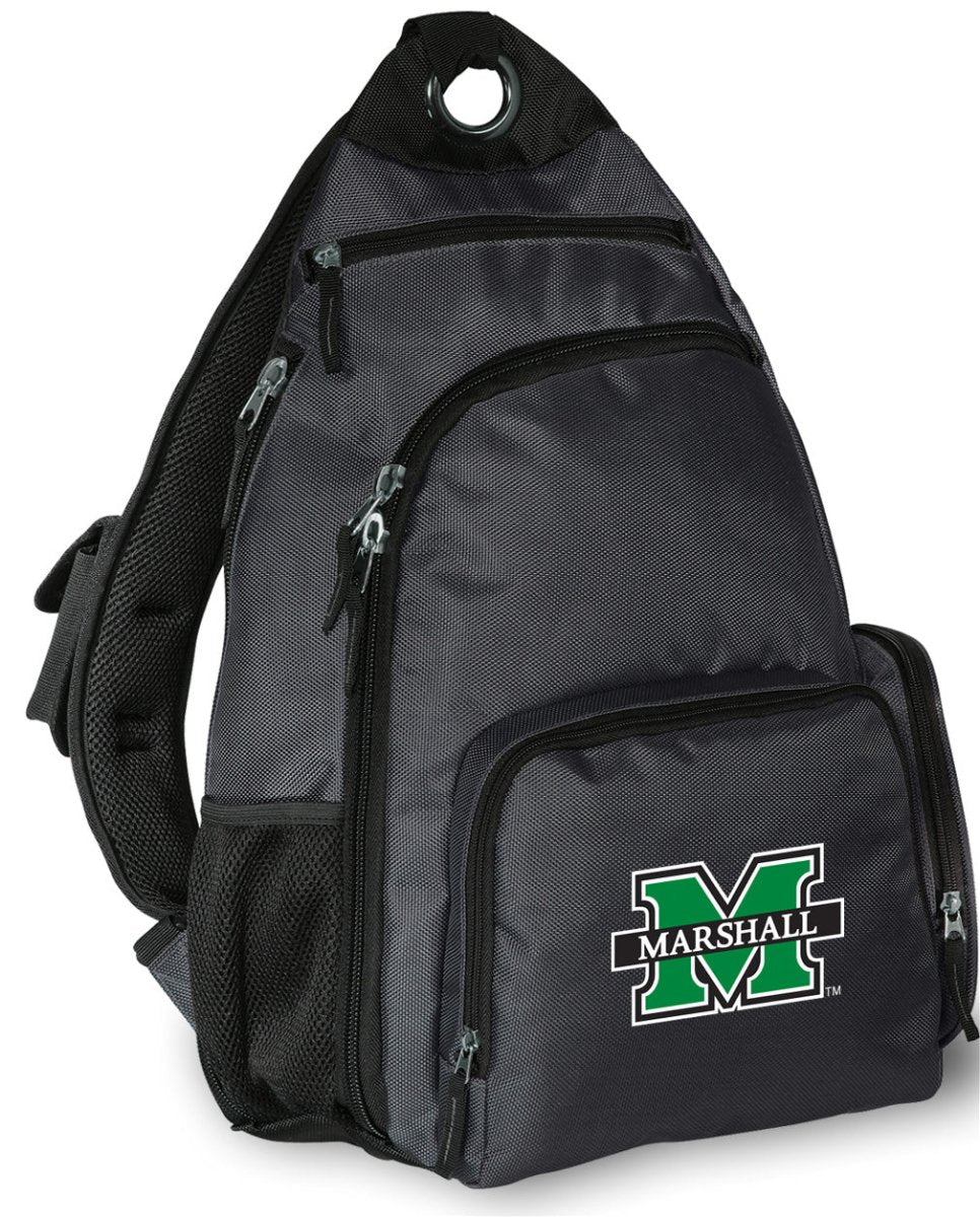 Marshall University Sling Backpack MU Herd Crossbody Bag Gray