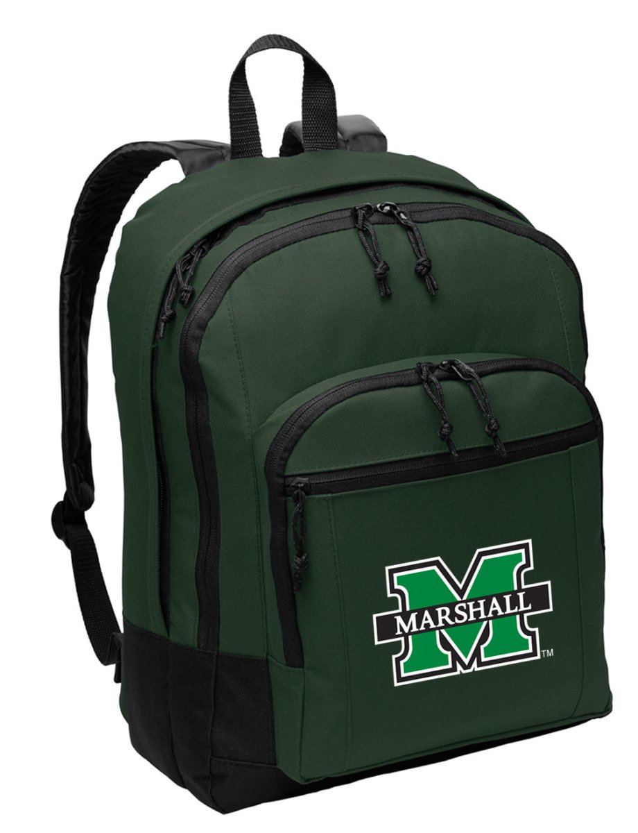 Marshall University Backpack MU Herd Medium Classic Style Backpack Dark Green