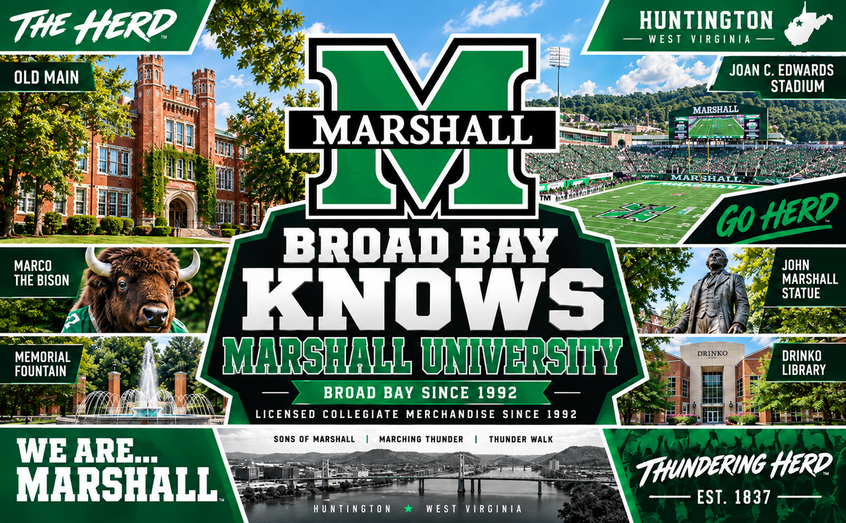 Marshall Thundering Herd Laptop Backpack - Official Marshall University Bookbag Black and Gray