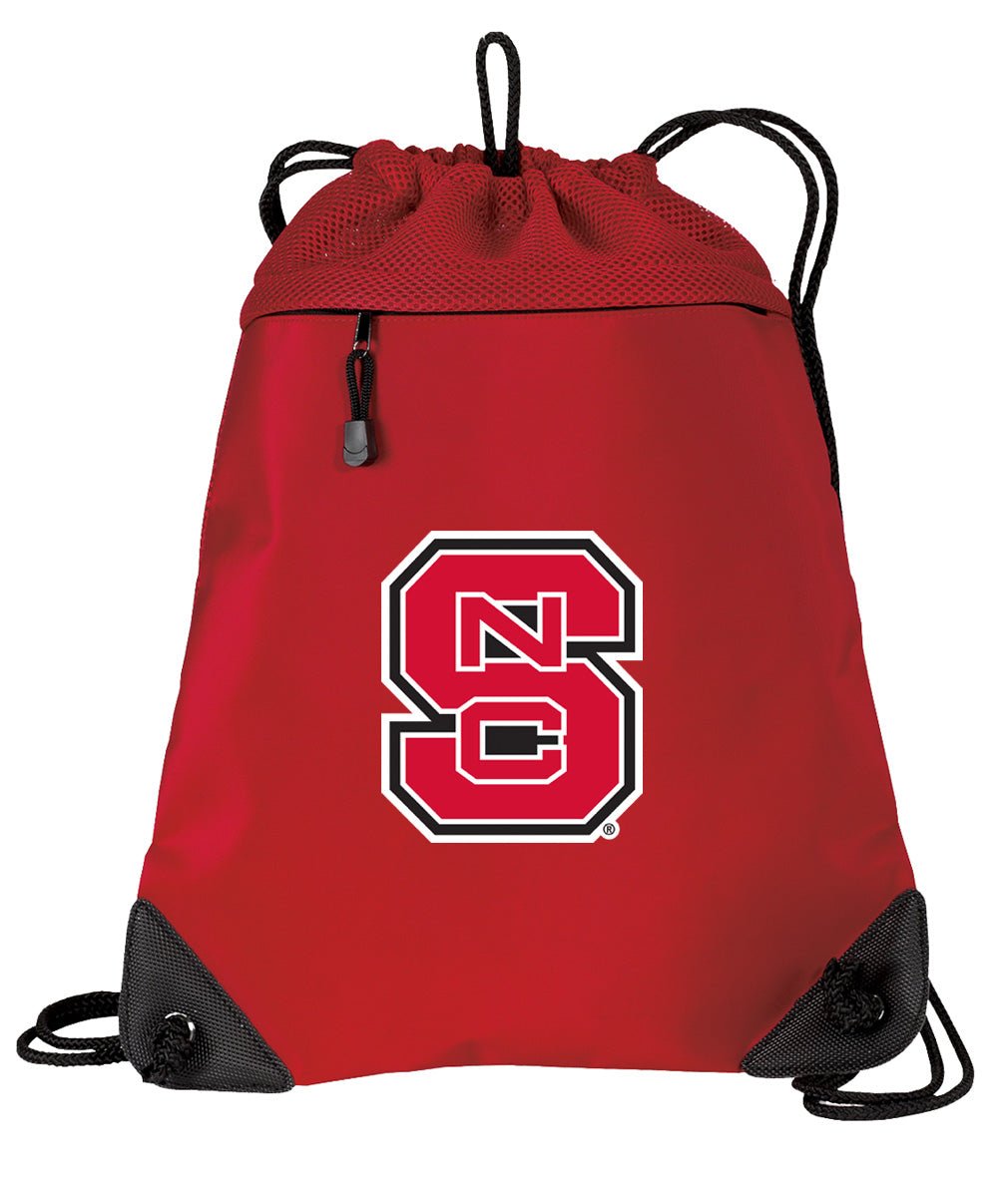 NC State Drawstring Backpack Cinch Pack - Mesh & Microfiber Red