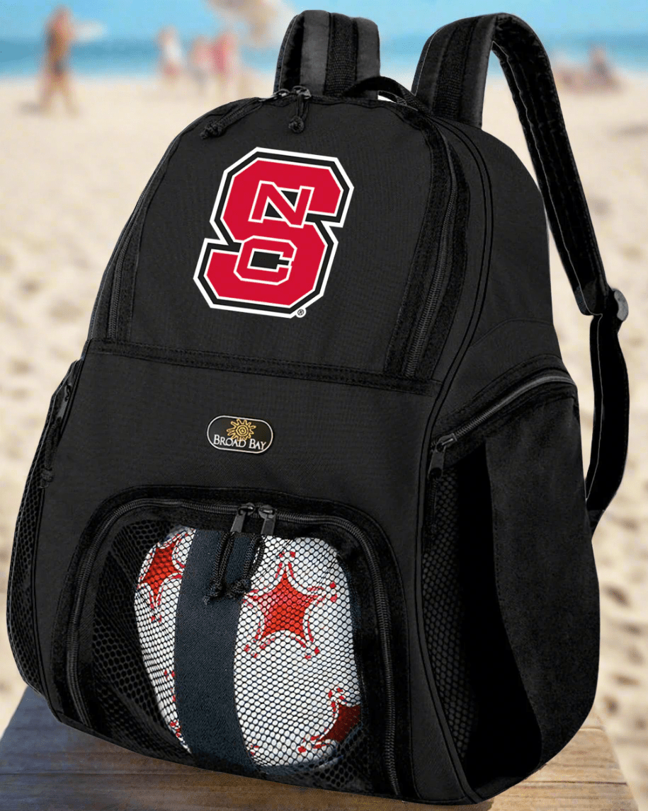 NC State Soccer Ball Backpack or Volleyball Sports Gear Bag Black
