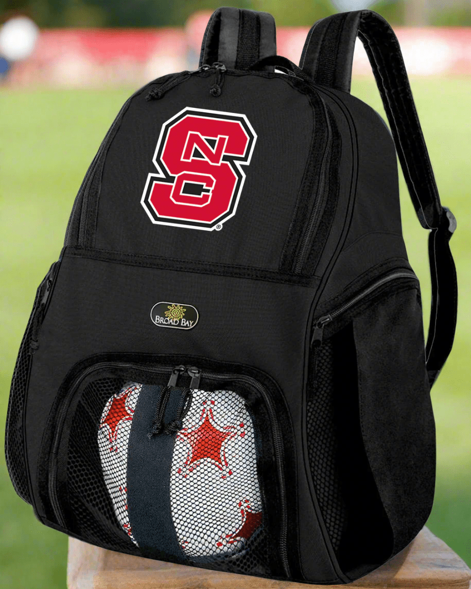 NC State Soccer Ball Backpack or Volleyball Sports Gear Bag Black