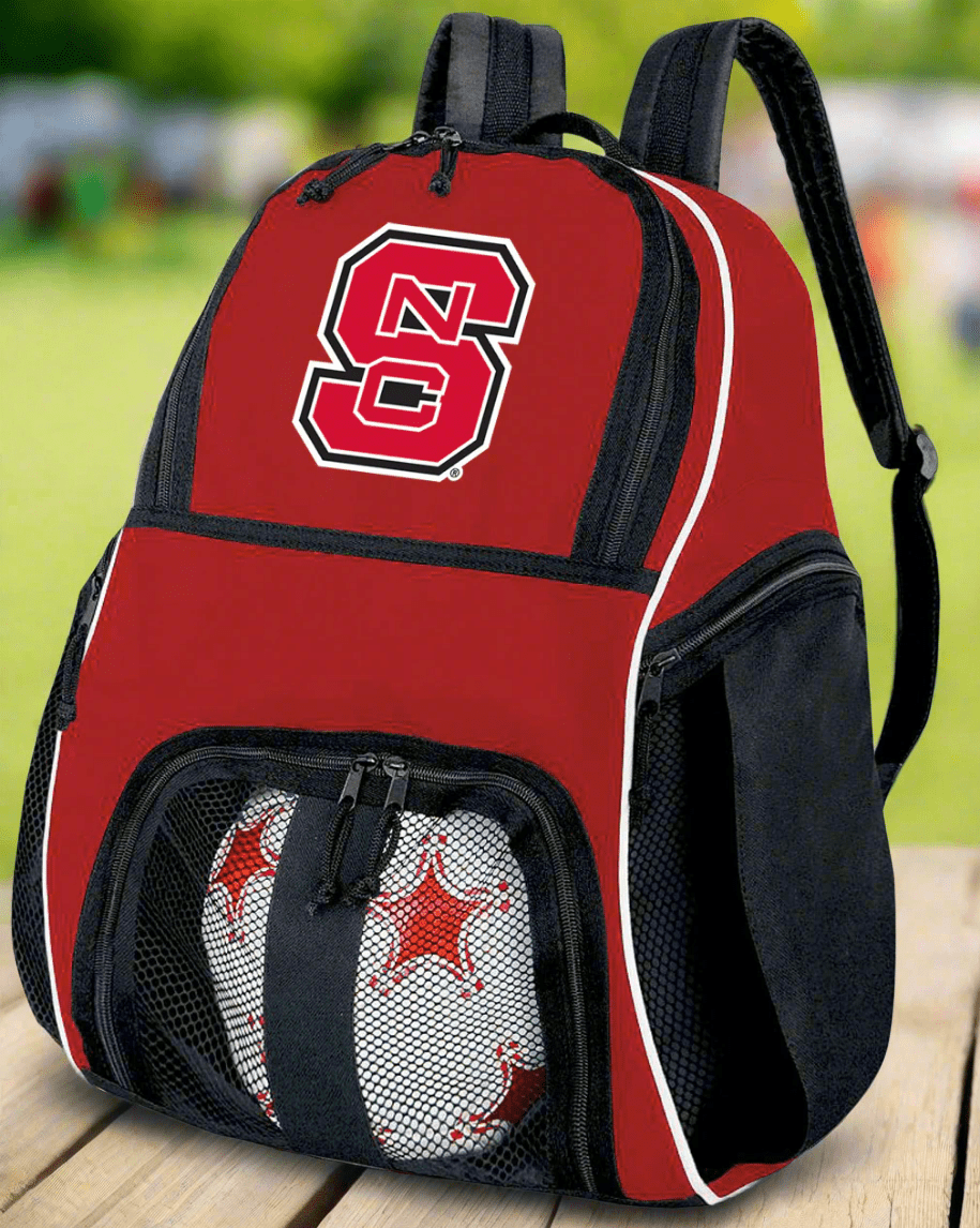 NC State Soccer Ball Backpack or Volleyball Sports Gear Bag Red