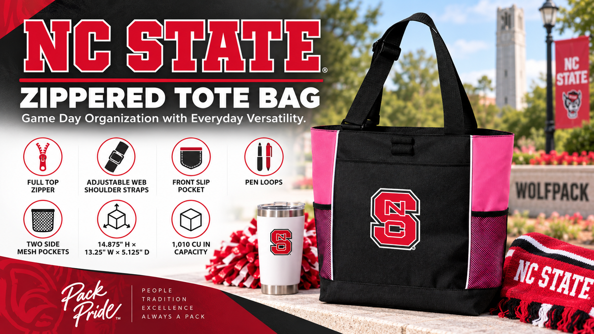 NC State Tote Bag - Gameday or Everyday Tote Pink