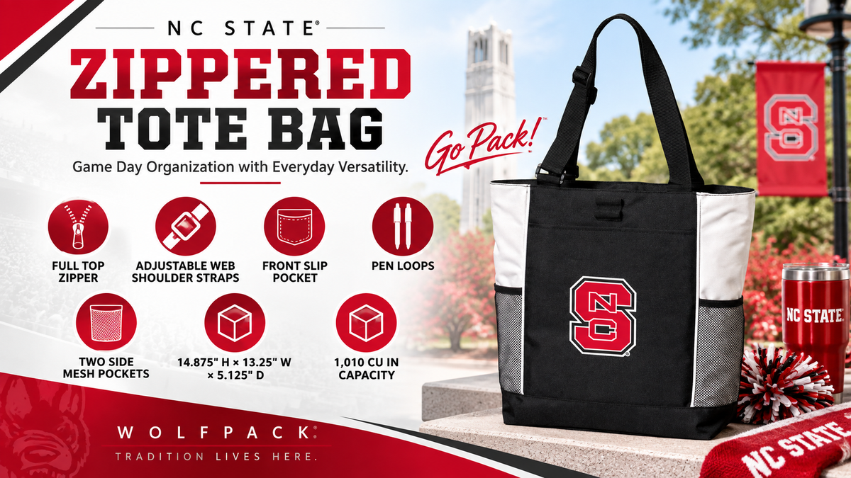 NC State Tote Bag - Gameday or Everyday Tote White