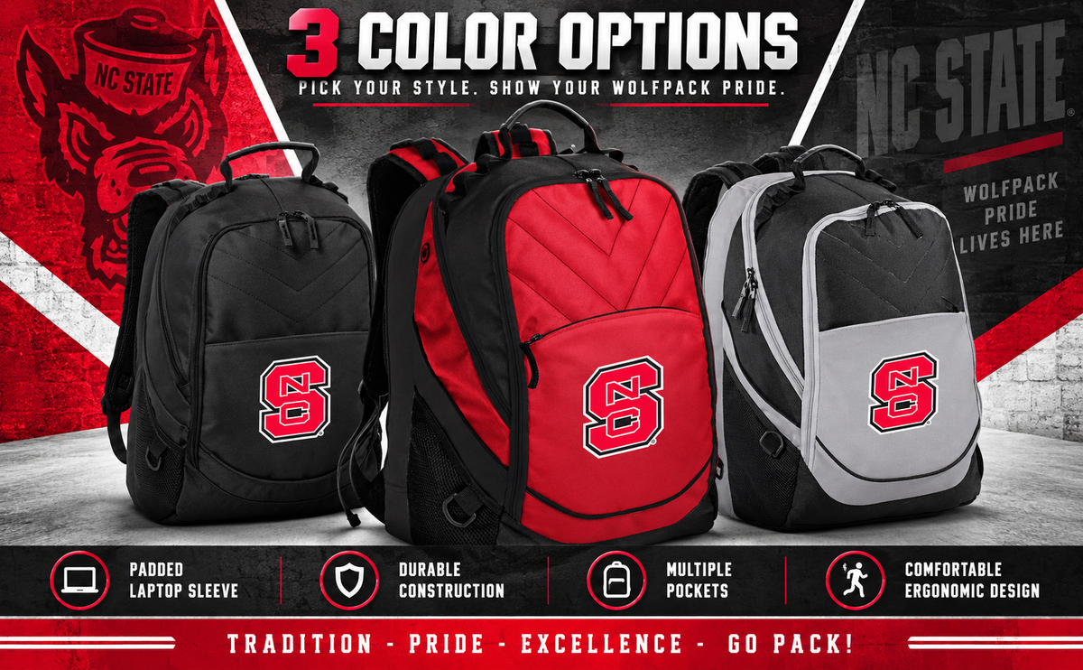 NC State Laptop Backpack – Official Wolfpack Bookbag Red