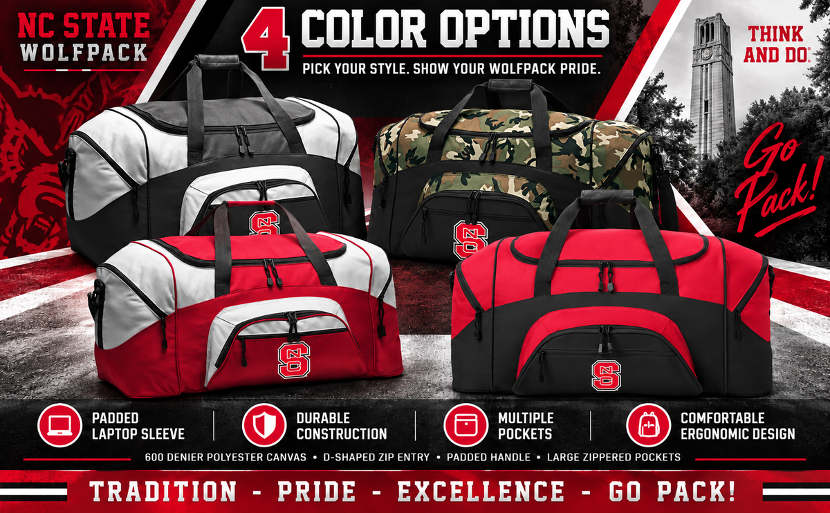 NC State Large Duffel Bag Red