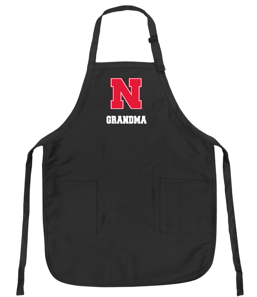 University of Nebraska Apron - Stain Resistant Fabric Grandma on Black