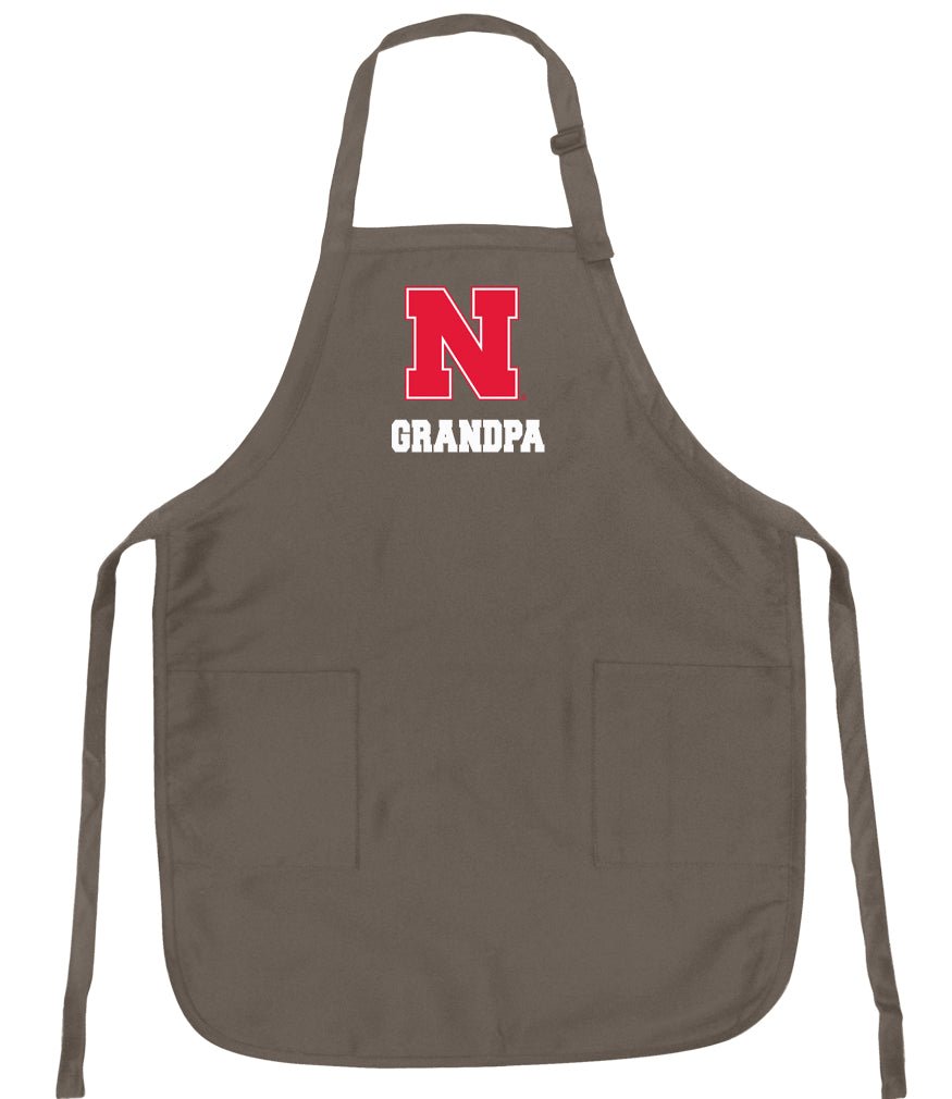University of Nebraska Apron - Stain Resistant Fabric Grandpa on Khaki