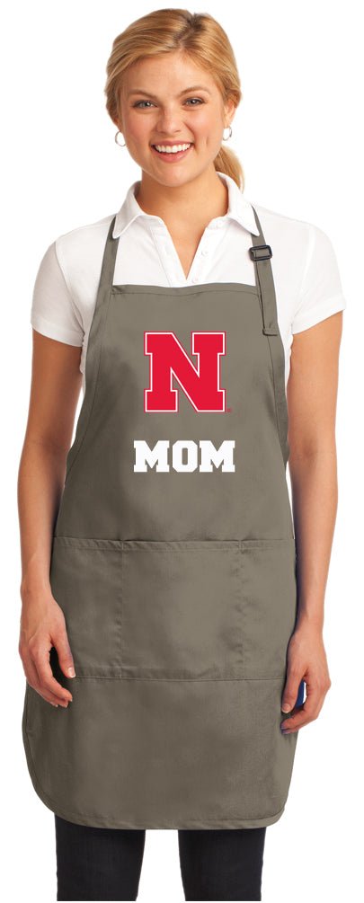 University of Nebraska Apron - Stain Resistant Fabric Mom on Khaki