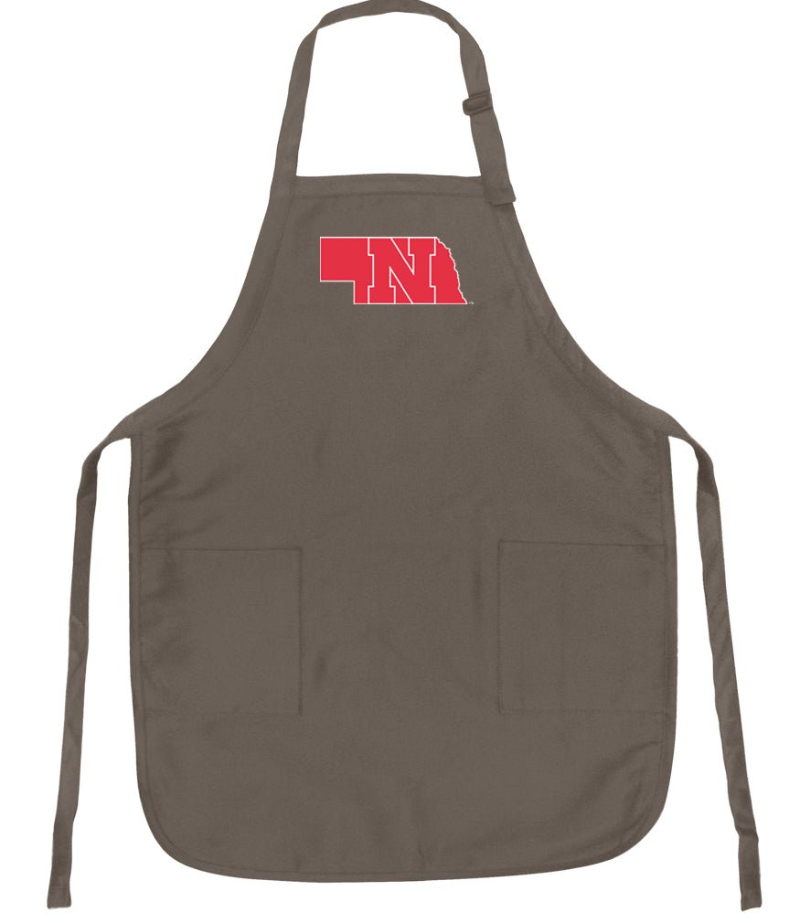 University of Nebraska Logo Apron - Stain Resistant Fabric Khaki