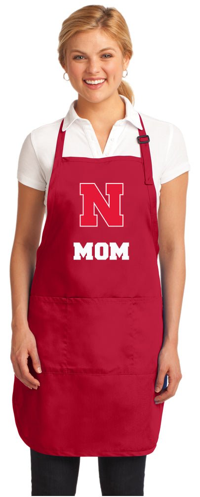 University of Nebraska Apron - Stain Resistant Fabric Mom on Red