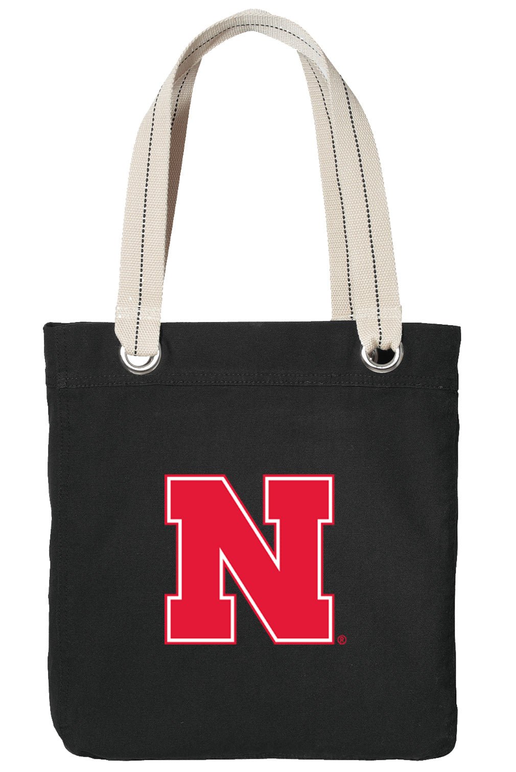 University of Nebraska Tote Bag Deluxe Canvas Shoulder Bag Black