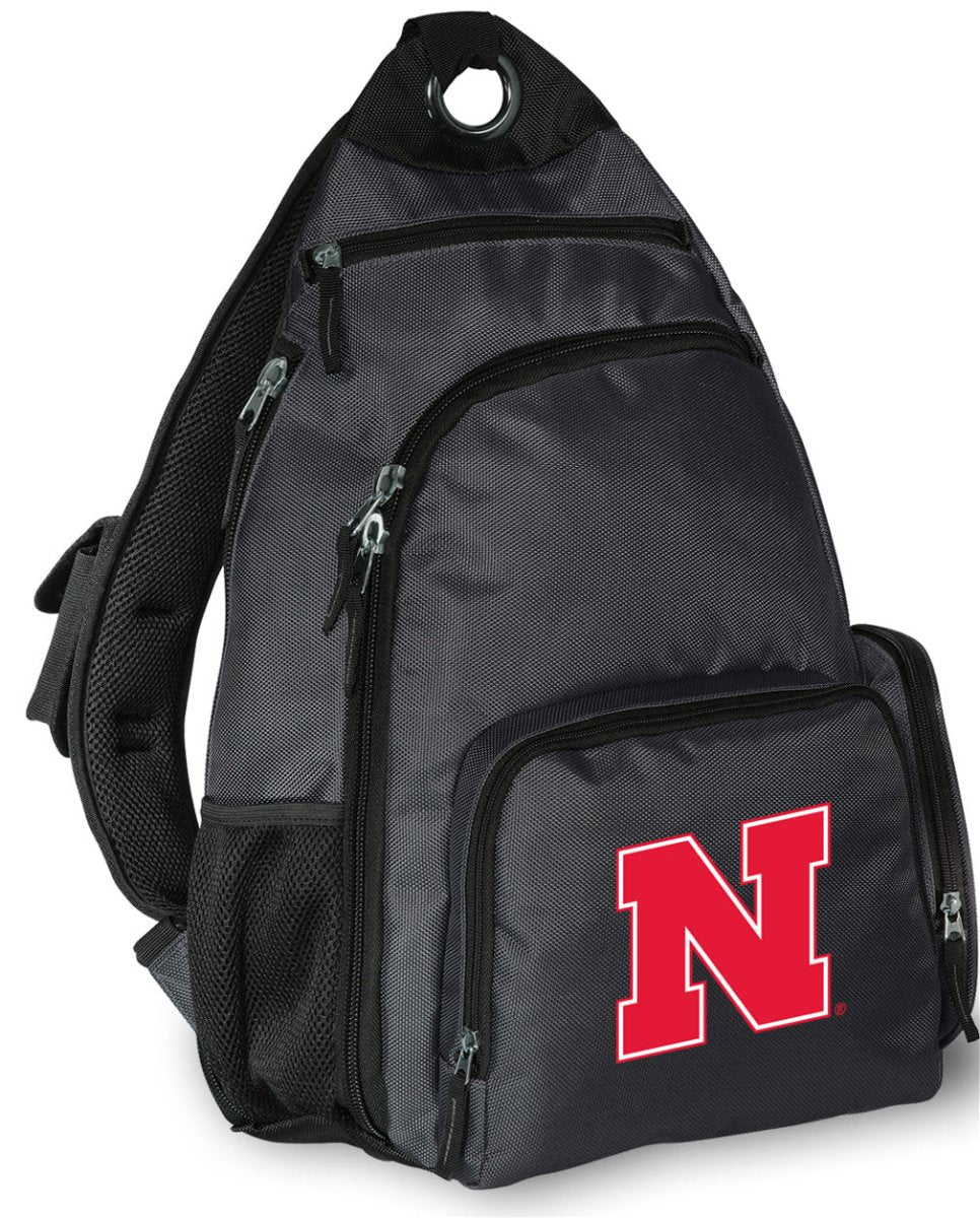 University of Nebraska Sling Backpack Nebraska Huskers Crossbody Bag Gray
