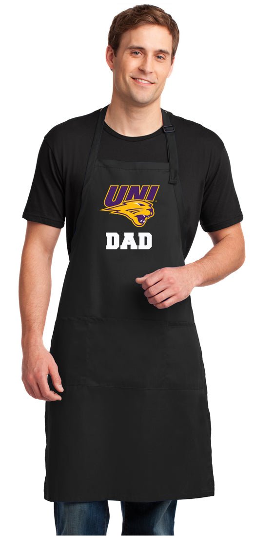 Northern Iowa Large Apron UNI Panthers Apron - Adjustable with Pockets Dad on Black