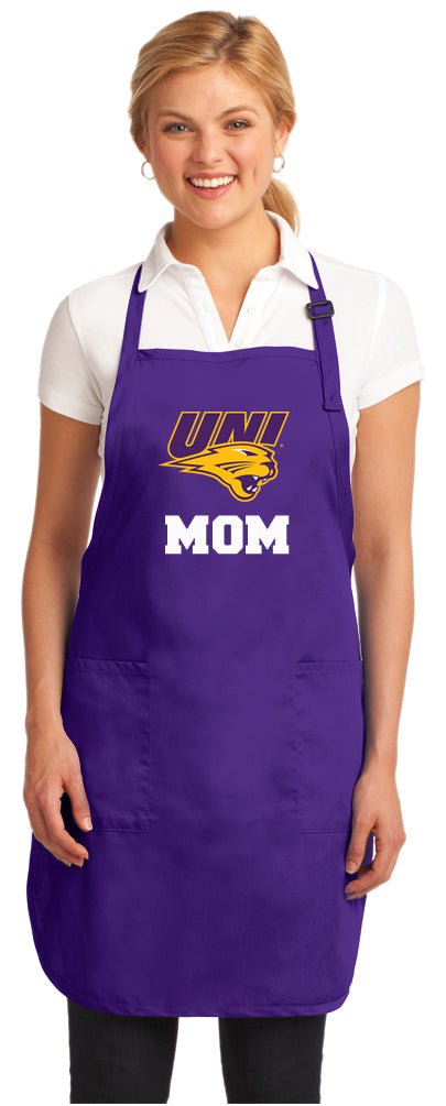 Northern Iowa Apron Official UNI Panthers Aprons - Stain Resistant Fabric Mom on Purple