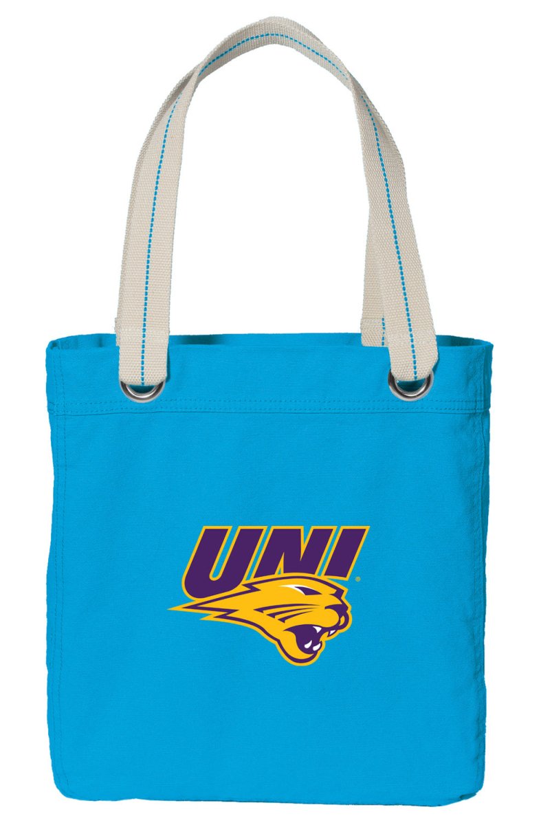 Northern Iowa Tote Bag UNI Panthers Deluxe Canvas Shoulder Bag Light Blue