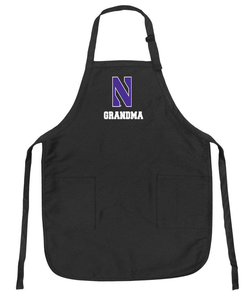 Northwestern Apron NU Apron - Stain Resistant Fabric Grandma on Black