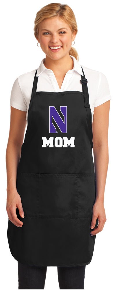Northwestern Apron NU Apron - Stain Resistant Fabric Mom on Black