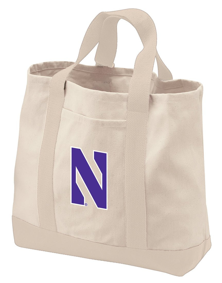 Northwestern Canvas Tote Bag NU Classic Tote Tan
