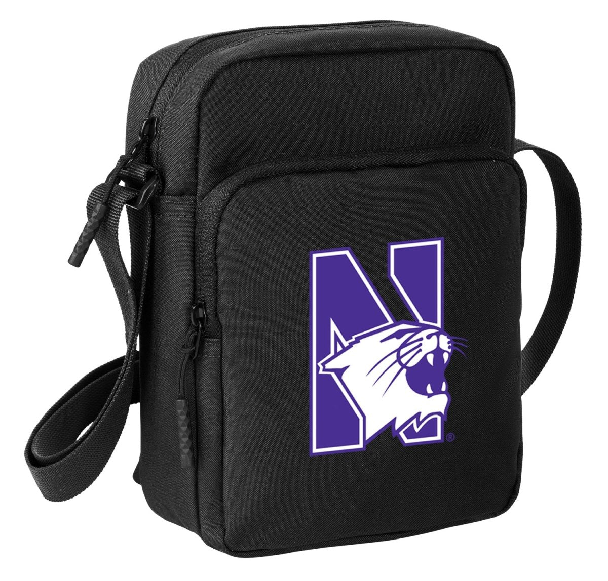 Northwestern University Crossbody Bag NU Wildcats Travel Sling Pack Black