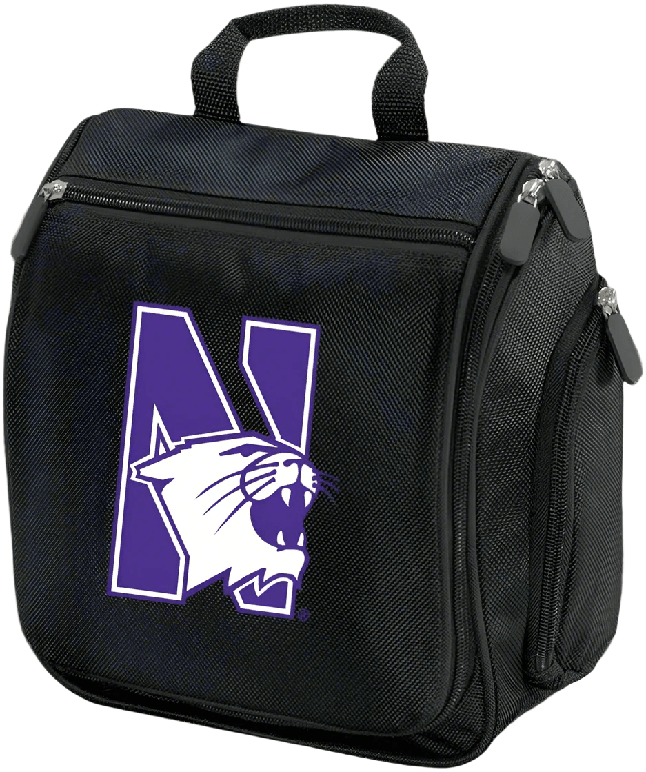 Northwestern University Toiletry Bag or Mens Travel Shaving Kit Black