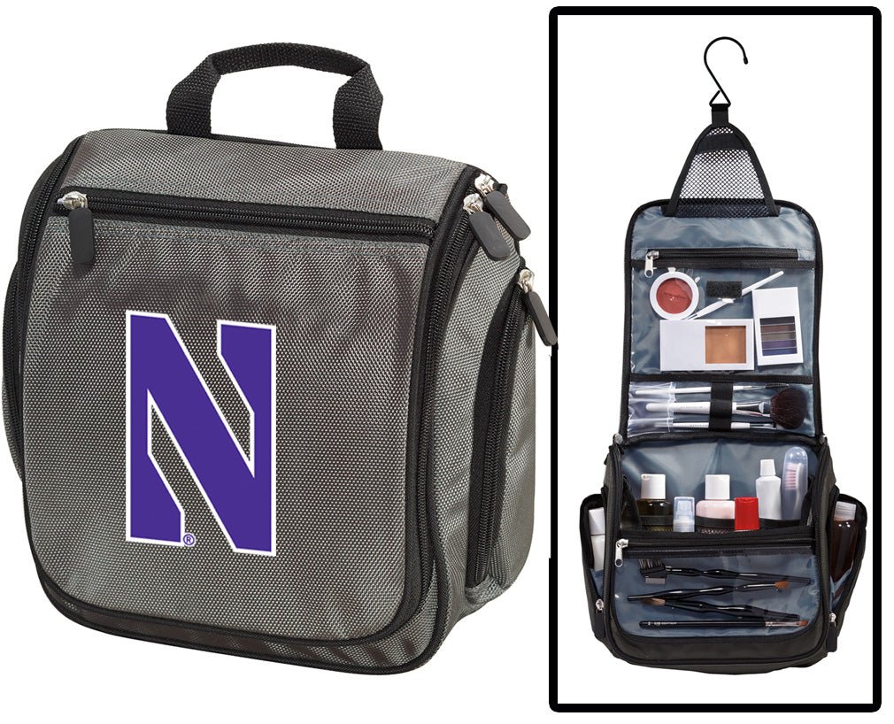 Northwestern University Toiletry Bag or Mens NU Travel Shaving Kit Gray