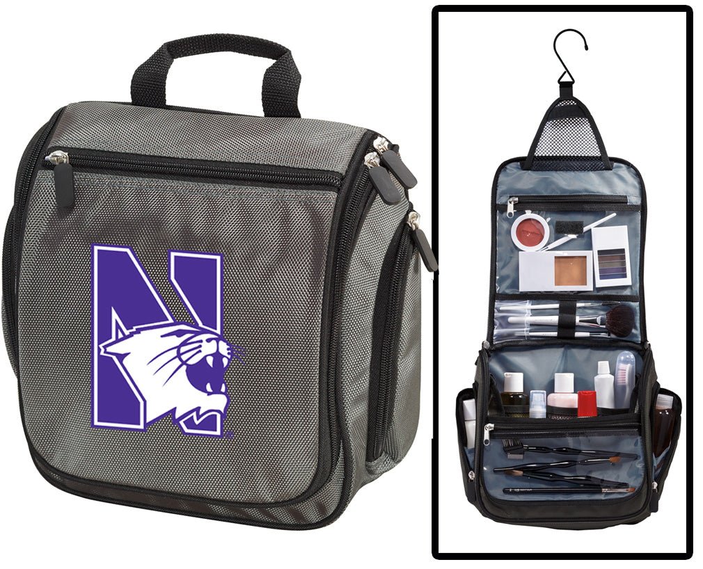 Northwestern University Toiletry Bag or Mens Travel Shaving Kit Gray