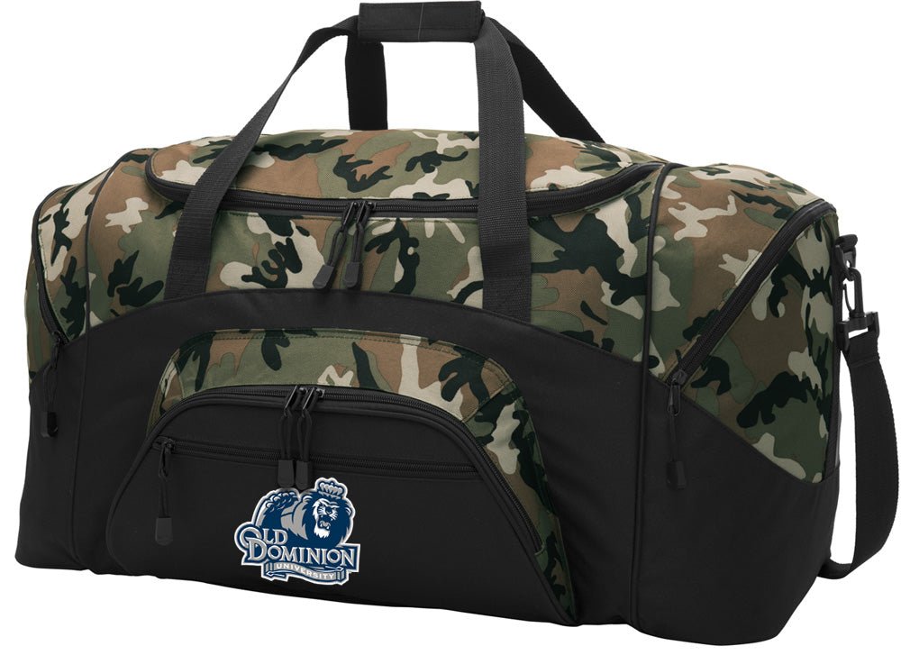 Old Dominion Camo Duffel Bag – Official Monarchs Travel, Gym & Sports Bag with Shoulder Strap – 600D Polyester