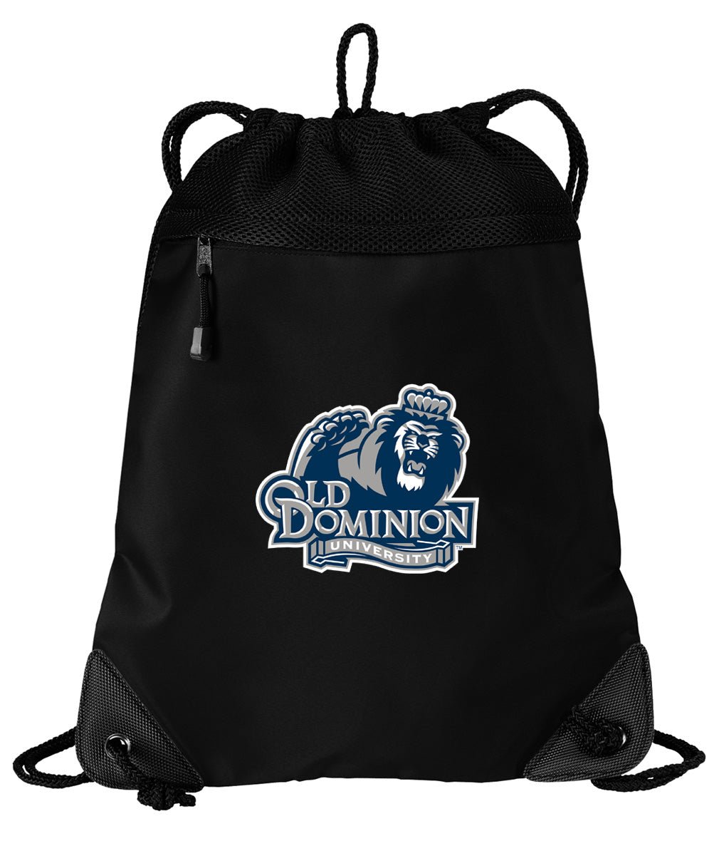 Old Dominion University Drawstring Backpack ODU Cinch Pack - Mesh & Microfiber Black