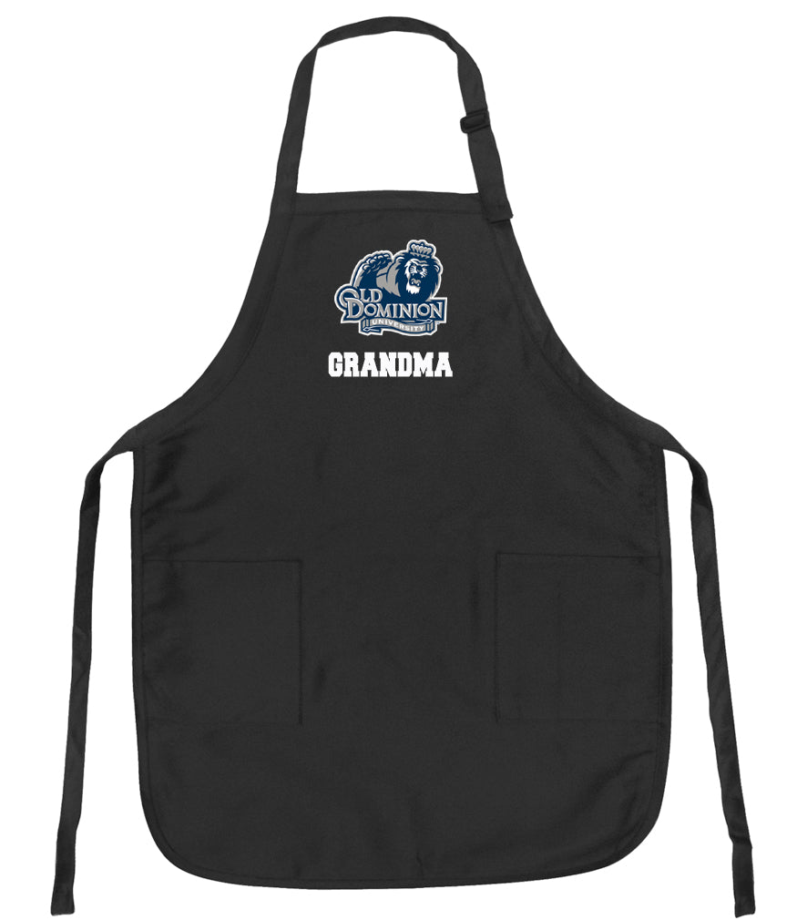 Old Dominion University Apron ODU Apron - Stain Resistant Fabric Grandma on Black