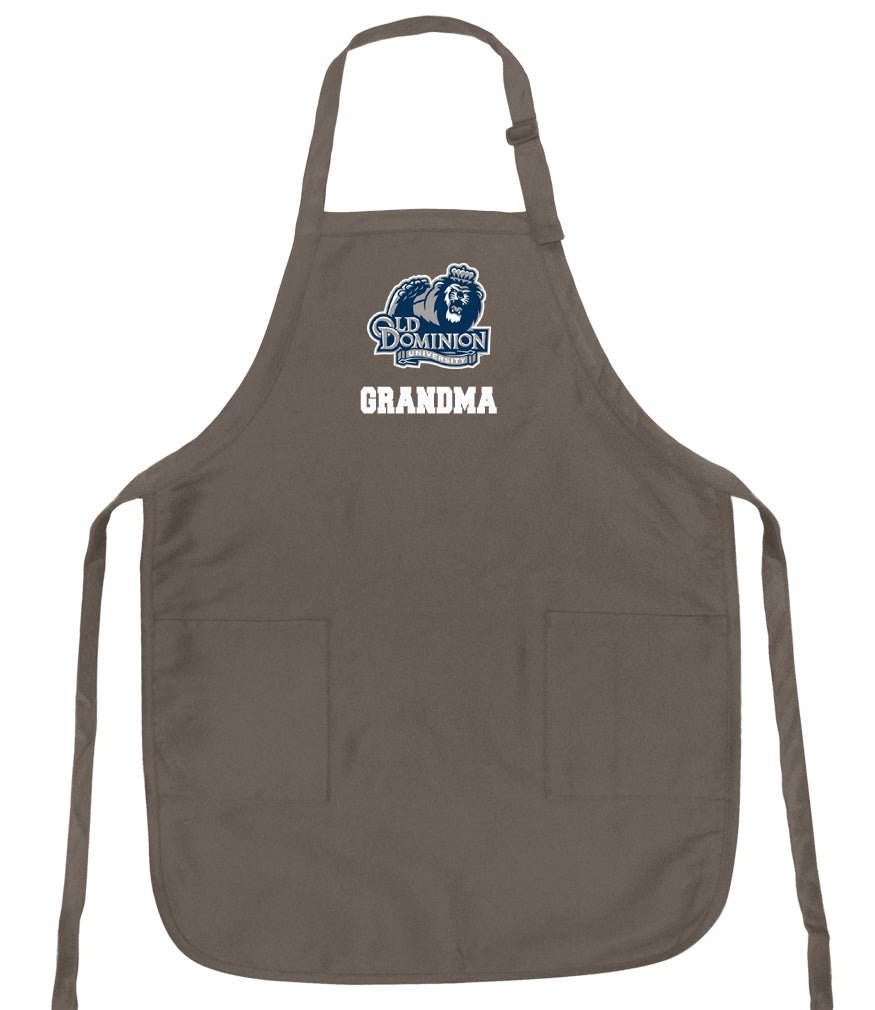 Old Dominion University Apron ODU Apron - Stain Resistant Fabric Grandma on Khaki