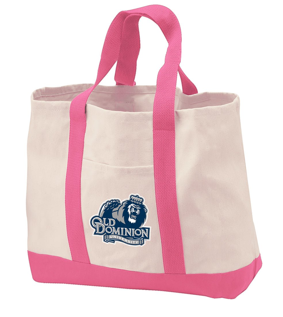 Old Dominion University Canvas Tote Bag ODU Classic Tote Pink