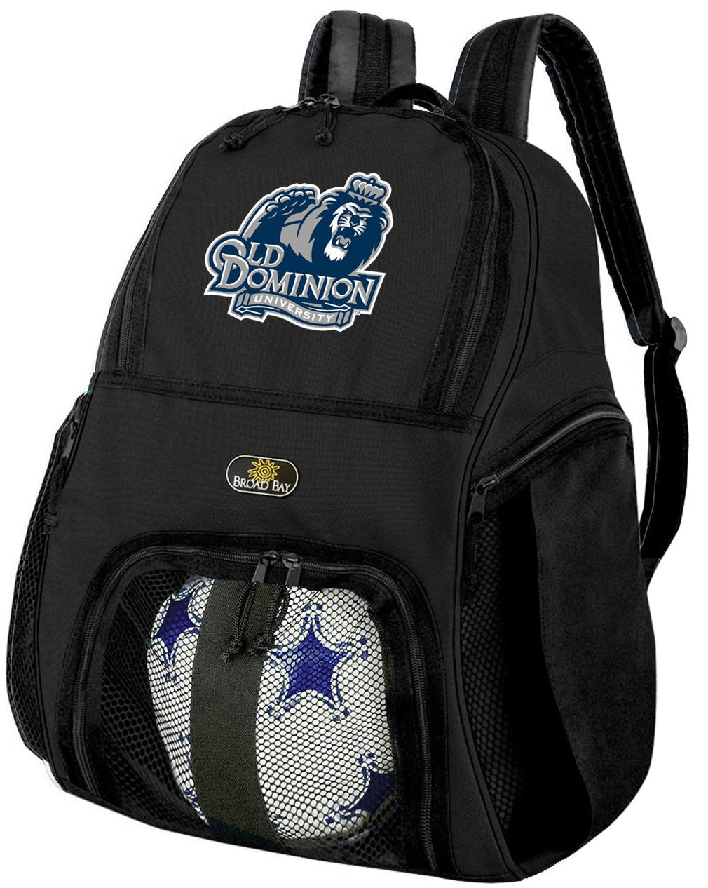Old Dominion University Soccer Ball Backpack or ODU Volleyball Sports Gear Bag Black