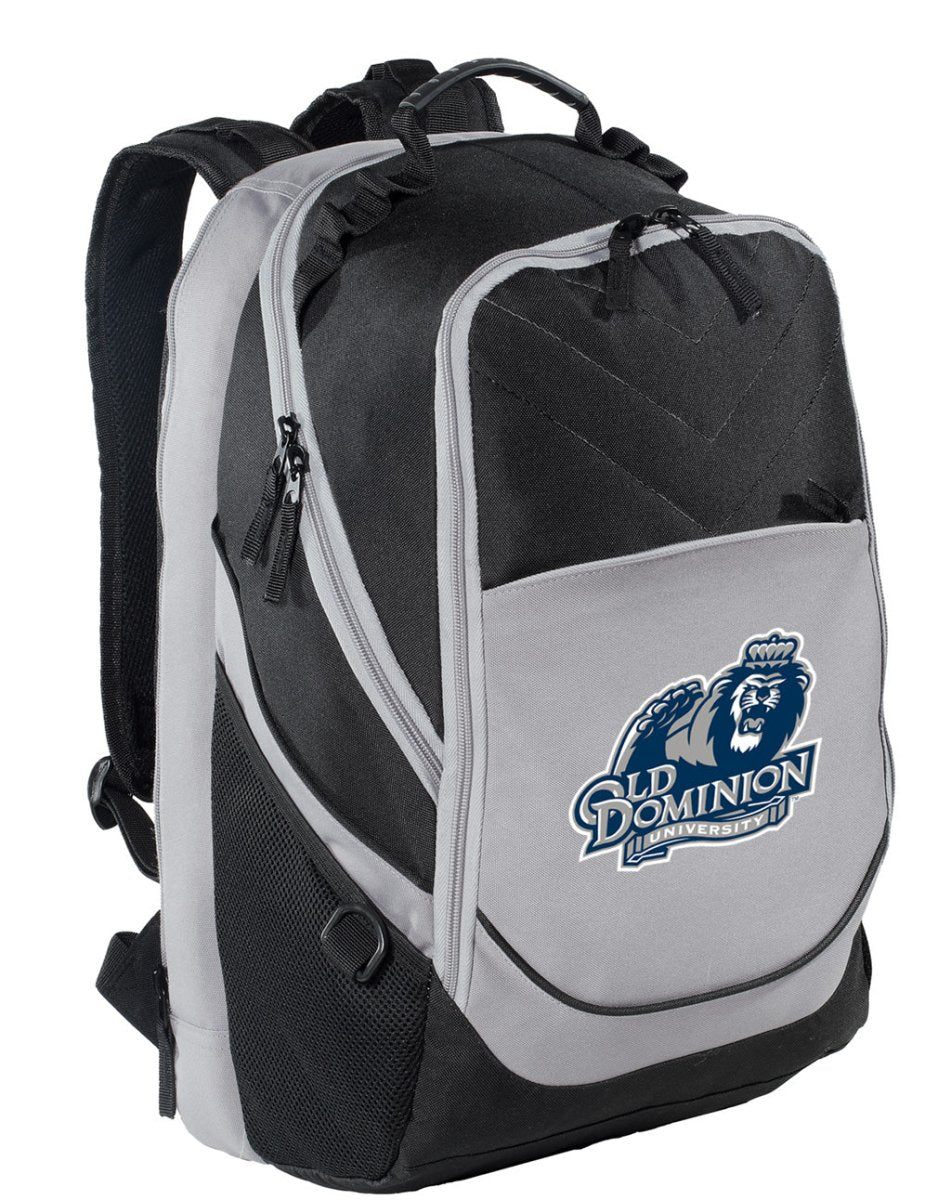 ODU Laptop Backpack – Official Old Dominion Monarchs Bookbag – 17" Laptop Sleeve, NCAA School Gear – 600D Polyester Black and Gray