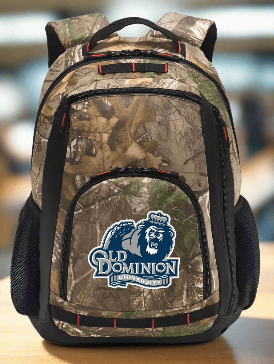 Old Dominion University Camo Backpack ODU Laptop Computer Backpack