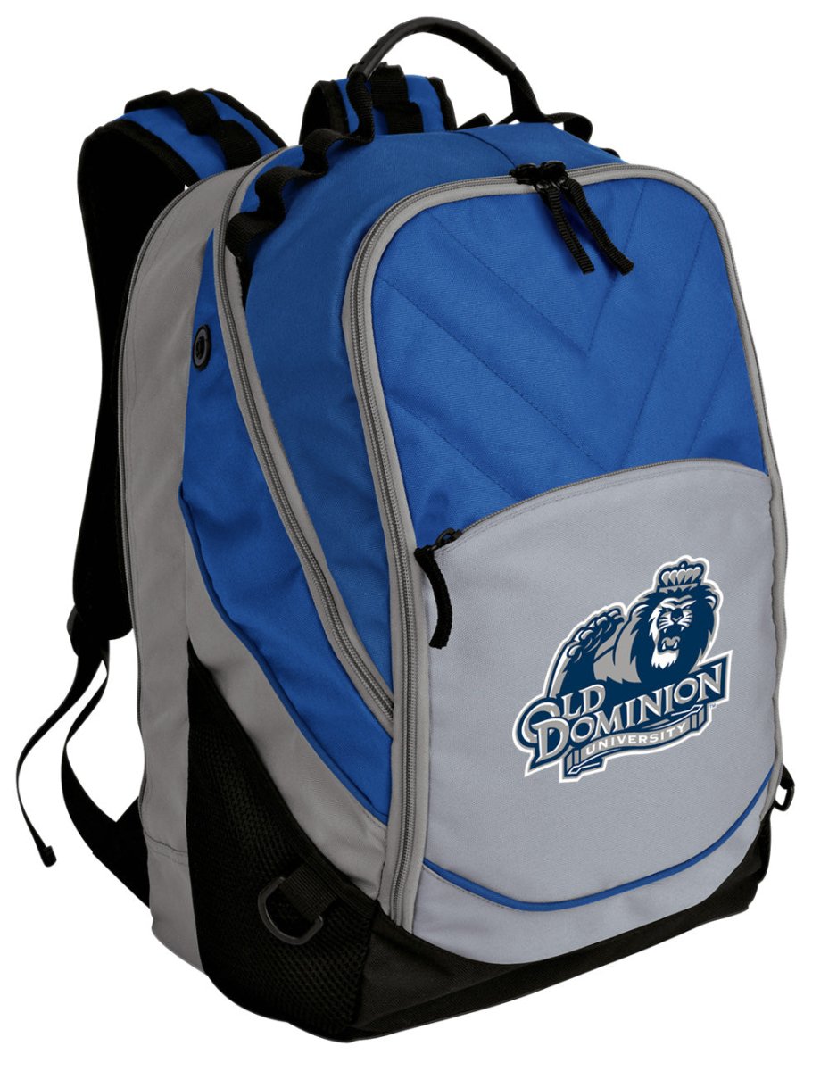 ODU Laptop Backpack – Official Old Dominion Monarchs Bookbag – 17" Laptop Sleeve, NCAA School Gear – 600D Polyester Blue and Gray