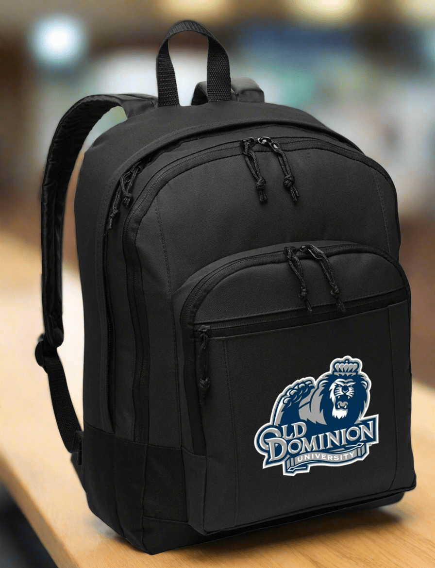 Old Dominion University Backpack ODU Medium Classic Style Backpack Black