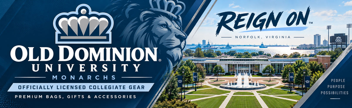 Old Dominion University Laptop Backpack - ODU Monarchs Logo Black and Gray
