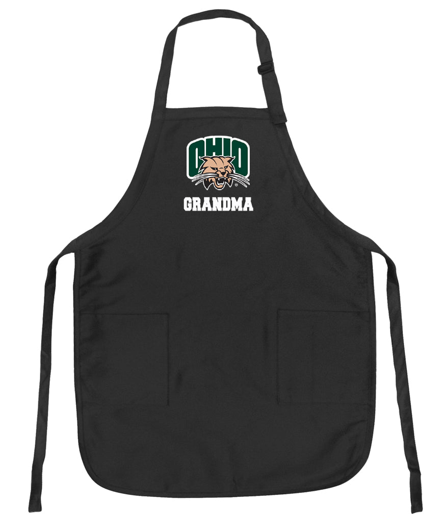 Ohio University Apron Ohio Bobcats Apron - Stain Resistant Fabric Grandma on Black